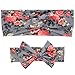 PGXT Parent Child Bow Floral Soft Turban Headband Head Wrap Knotted Hair Band 3-Piece Floral