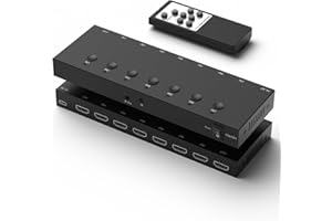 RuiPuo 7Port HDMI Switcher 4K@60Hz 7In 1Out HDMI Selector with IR Remote Supports Full HD 4K/1080P/3D & HDCP2.2 for Switch,Xbox,PS4/PS5,Fire Stick,Roku,Apple TV etc.