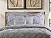 Unique Home 8 Piece Reversible Pinch Pleat Comforter Set Fade Resistant, Wrinkle Free, No Ironing Necessary, Super Soft, Queen, Grey