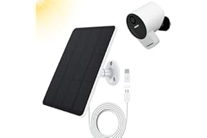 TEKCAM Solar Panel Compatible with SimpliSafe Outdoor Camera Series 2 Wireless, 4W 5V Solar Panel with 10ft Charging Cable for Outdoor Battery Powered Security Camera with Wall Mount（Not Include Camera）