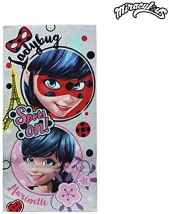 Miraculous Tales Of Ladybug &amp; Cat Noir 2200002805 Beach Towel, Bath, Pool, Cotton 28" x 55"