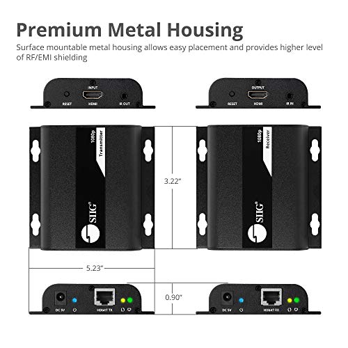 image for SIIG HDMI Extender Over IP Using Single Cat5e/Cat6 Cable with IR Exten