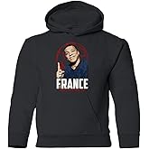 KING THREADS Mbappe GOAT France Football World Soccer 2022 Fans Youth Hooded Sweatshirt (Black, Youth Medium)