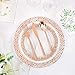 WDF 102pcs Rose Gold Hammered Design Plastic Plates - Wedding Party Set Includes 51 Dinner Plates (10.25in) and 51 Salad/Dessert Plates (7.5in)