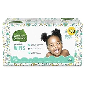 Seventh Generation Baby Wipes Sensitive Protection with Snap Seal Diaper Wipes 768 Count
