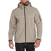 Yousify Mens Softshell Jacket Fleece Lined Windbreaker Lightweight Rain Waterproof Hooded Jackets for Hiking