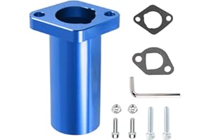 CMIYETO PWK Intake Manifold CNC Inlet Pipe for Carburetor PWK 21-24-26-28-30mm VM24 196cc 212cc 6.5hp Engine for Coleman CT200U BT200X for Baja Warrior Massimo MB200 GX160 GX200 KT196 Mini Bike Go Kart Blue