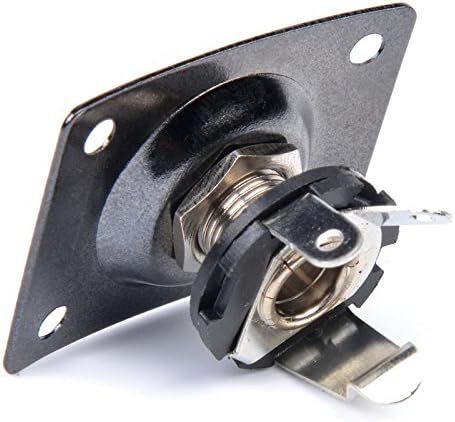 Gold Electrnic Guitar Output Jack 1/4 & Rectangular Socket Plate - Image 3