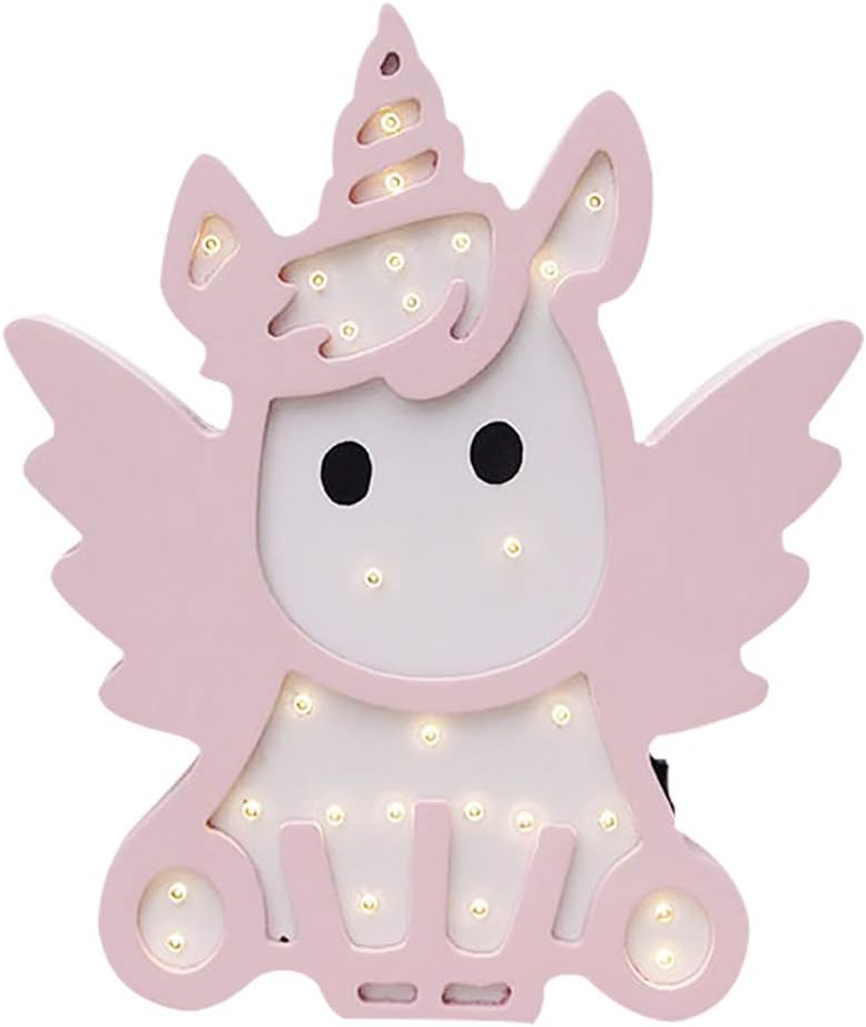 Unicorn LED Night Lights Wall Hanging Decorations Lamps Baby Girls Room Decor Ornaments Chirsatmas Gifts