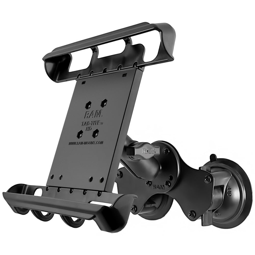 RAM-B-189-TAB8 Double Suction Cup Mount with Tab-Tite™ 10" Tablet Holder for Heavy Duty Cases