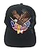 aesthetinc Patriotic American Flags Print Baseball Cap (Black)