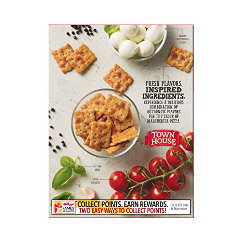 Keebler, Town House Flatbread Crisps, Crackers, Tomato, Basil and Mozzarella Cheese, 9.5 oz(Pack of 12)
