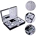 BASTUO Watch Box, 8 Jewelry Box Watch Display Case Organizer Jewelry Trey Storage Box Black PU Leather with Mirror and Lock