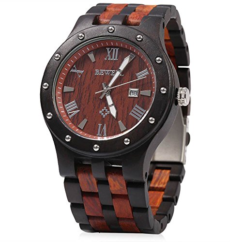 Gblife bewell zs - w109a men wooden quartz watch round …