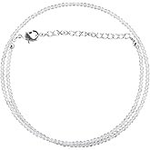 ZEMBIENCE Natural Gemstones Choker Necklace, Faceted Rounds Beads, Silver Plated Jewelry, Healing Crystals, Birthday, Handamde, Minimalist, Women Gifts, Mother's Day