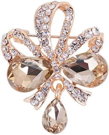 YiYi Operation CZ Drop Bowknot Bouquets DIY Corsage Brooches Pins Bridal Jewelry