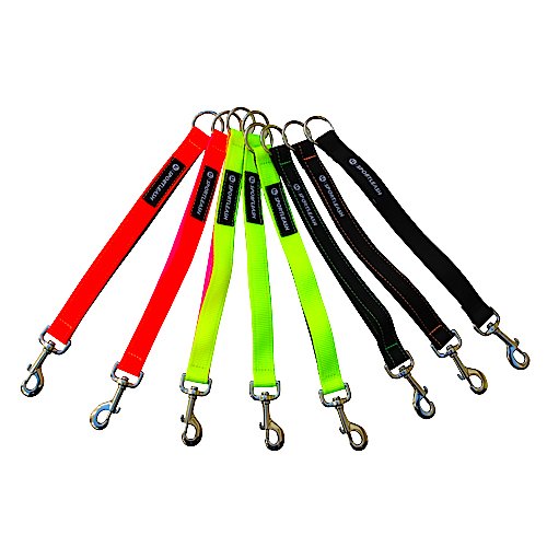 Dog Leash Extender w/BuiltIn Short Leash Lead Neon Yellow & Royal