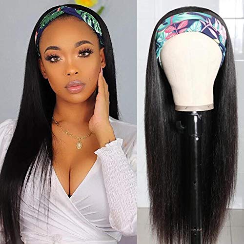 UNice Straight Headband Human Hair Wig Glueless None Lace Front Machine