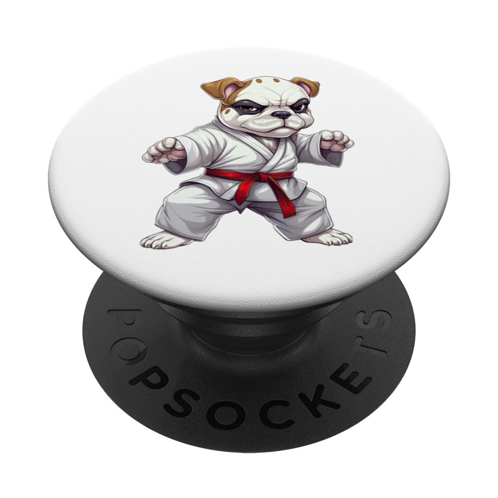 Bulldog Karate Kung Fu Martial Arts Taekwondo Judo Jujutsu PopSockets Swappable PopGrip โ image 1