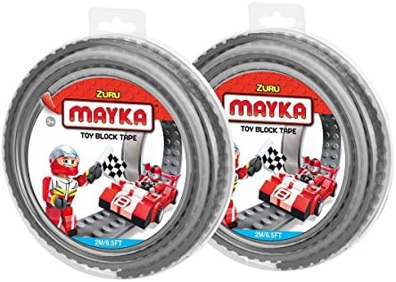 Mayka Toy Block Tape - 2 Stud - Grey - 6 Feet - 2 Pack (Compatible with Lego)