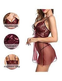 Avidlove Babydoll lencería sexy con encaje transparente, ropa de cama para damaes.