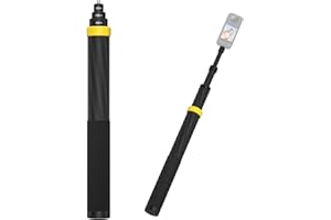 XIONZIJA 3m 9.8ft Carbon Fiber Extended Invisible Selfie Stick for Insta360 X4,Insta360 x3 ONE X2, ONE R, ONE X, ONE Action Camera (Yellow)