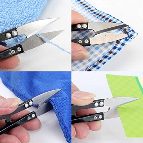 12pcs U Sewing Scissors Clippers, Mini Small Snips Trimming Nipper, Embroidery Thrum Yarn Fishing Thread Beading Cutter, Great for Stitch, Craft & DIY Supplies