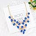 iWenSheng Women Multi-layer Flower Shaped Bubble Bib Statement Necklace (Blue)