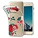 Galaxy A7 2017 Case,Samsung Galaxy A7 2017 Case with Flower,LUOLNH Slim Shockproof Clear Floral Pattern Soft Flexible TPU Back Cover for Samsung Galaxy A7 2017 (Red)