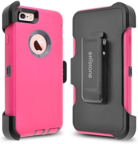iPhone 6s Plus Case, iPhone 6 Plus Case. Eflistone(TM) Heavy Duty Dual Bumper cover Shockproof Built-in Screen Protector Rugged Hybrid Hard Shell for iphone 6 (6S) plus (Rose Red/ Gray)