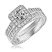 Mars wings Sterling Silver Platinum-Plated Elegant Cut CZ Diamond Engagement Wedding Ring Set 2pcs(New).