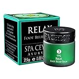 Spa Ceylon Luxury Ayurveda RELAX Foot Relief Balm with Virgin Coconut Oil and Beeswax, Cooling and Soothing Relief with Peppermint Lemongrass Eucalyptus and Clove, 25 Grams