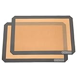 GRIDMANN Pro Silicone Baking Mat - Set of 2 Non-Stick Half Sheet (16-1/2" x 11-5/8") Food Safe Tray Pan Liners