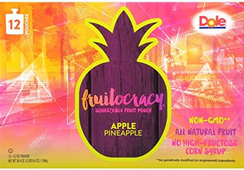 Fruitocracy Fruit Pouch, Apple Pineapple, 3.2 oz, 12 Count