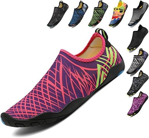 Bedoro Men Women Water Shoes Quick-dry Lightweight Barefoot Slip-on Aqua for swim yoga walking beach boating (5.5 B(M) US Women/4.5 D(M) US Men, Rose)