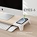 POUT EYES6 Wooden Monitor Stand Riser + Qi Fast Wireless Charging Pad for Laptop, Apple, iMac, PCthumb 1