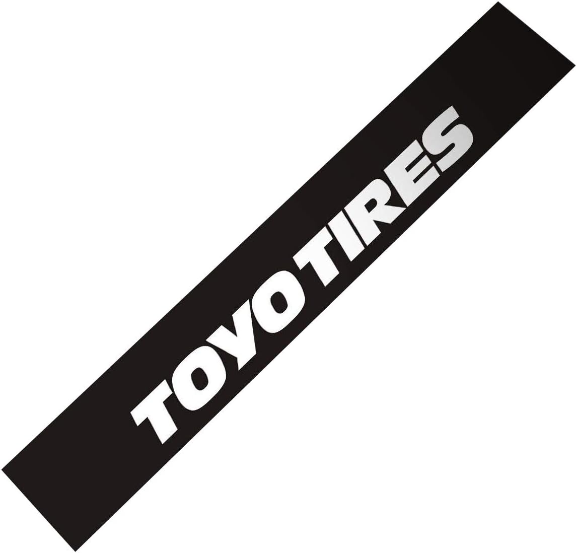 Demupai Front Windshield Banner Decal Vinyl Car Stickers for Toyo Tires (Gloss Black Background+White Letter)
