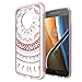 AnoKe for Moto G5 Plus with Screen Protector,Slim Clear Datura Flowers Transparent TPU Rubber Bumper Though Armor Anti-Scratch Full-Body Protection Cover for Moto G5 Plus TM CH Rose Gold
