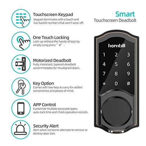 [2022 Pro] Smart Lock Front Door, Keyless Entry Door Lock with Keypad