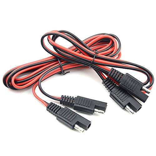2PCS SAE 2Pin Automotive Extension Cable Quick Disconnect Extension Wire 18 AWG(3Feet+6Feet)