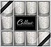 Gift Boutique Christmas Holiday Luminary Silver Frosted Votive Glass Tea Light Candle Holders, Set of 12 Wedding Home Centerpiece Party Favor Decorations
