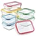 [16 Pieces]Glass Meal Prep Containers Airtight Lids-BPA Free, Assorted Size, Glass Food Storage Containers, Glass Lunch Containers