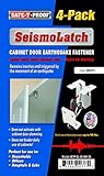 SeismoLatch Earthquake Activated Cabinet Latch (White Color-4 Pack)