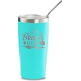 Onebttl Beach Gifts for Women or Men, 20oz Vacuum Insulated Stainless Steel Travel Tumbler with Lid, Beach Themed Gifts, Gifts for Beach Lovers, Blue (Beach Please)