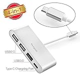 beegod USB-C 3.0 Type C Adapter Multiport Converter for New MacBook, ChromeBook Pixel Devices Nokia N1, Nexus 6/6p and Other Type-C HUB Devices,1 Charging Port and 3 USB A Ports