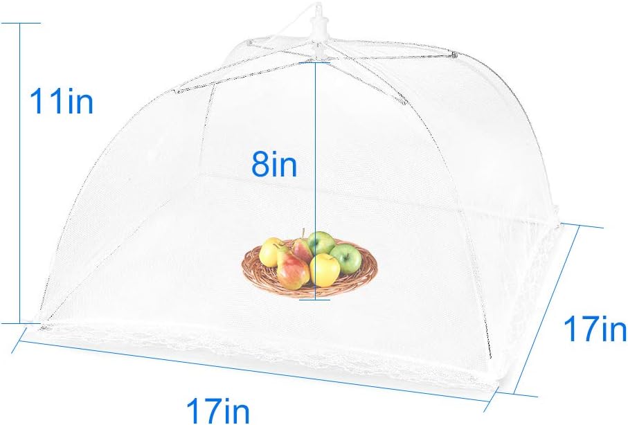 Mesh Food Covers Outdoor Masonda Pop-Up Food Tents(6 Pack) for Picnics/Grill/Party Outside Food Umbrella 100% Protection from Flies Reusable and Collapsible Net Cover 17×17 Inch: Home Improvement