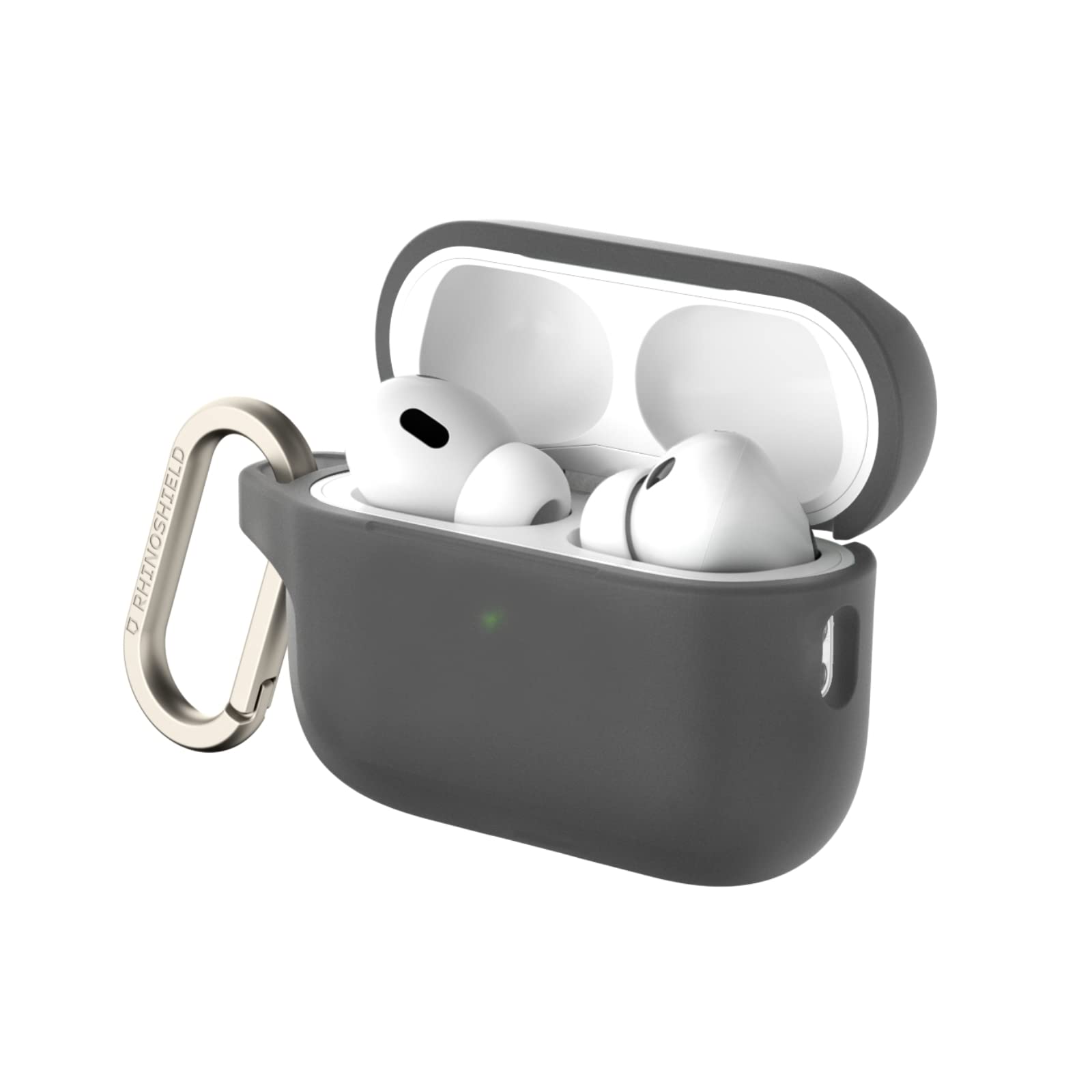 RHINOSHIELD AirPods Case with Carabiner Compatible with Apple [AirPods Pro 2] | Military Grade Drop Protection, Scratch Resistant, Wireless Charging - [Classic Black, Standard Set]