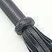 Bekinky Soft Premium Flogger, Heavy Handmade Extra Long Leather Whip with Braided Handle Grip, Black
