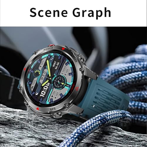 MYSHUN Reloj Inteligente Hombre con Llamadas, 1,46 Pulgada Smartwatc Hombre Deportivo con Podometro Pulsometro SpO2 Sueño Presion Arterial Actividad IP68 Reloj Digital para iOS Android (Negro)