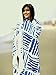 Bonita Beach Collection Round 'Roundie' Beach Towel Thick Terry Cotton with Fringe Tassels - Various Designs & Colors (The Hamptons Cabana (Blue Stripe))